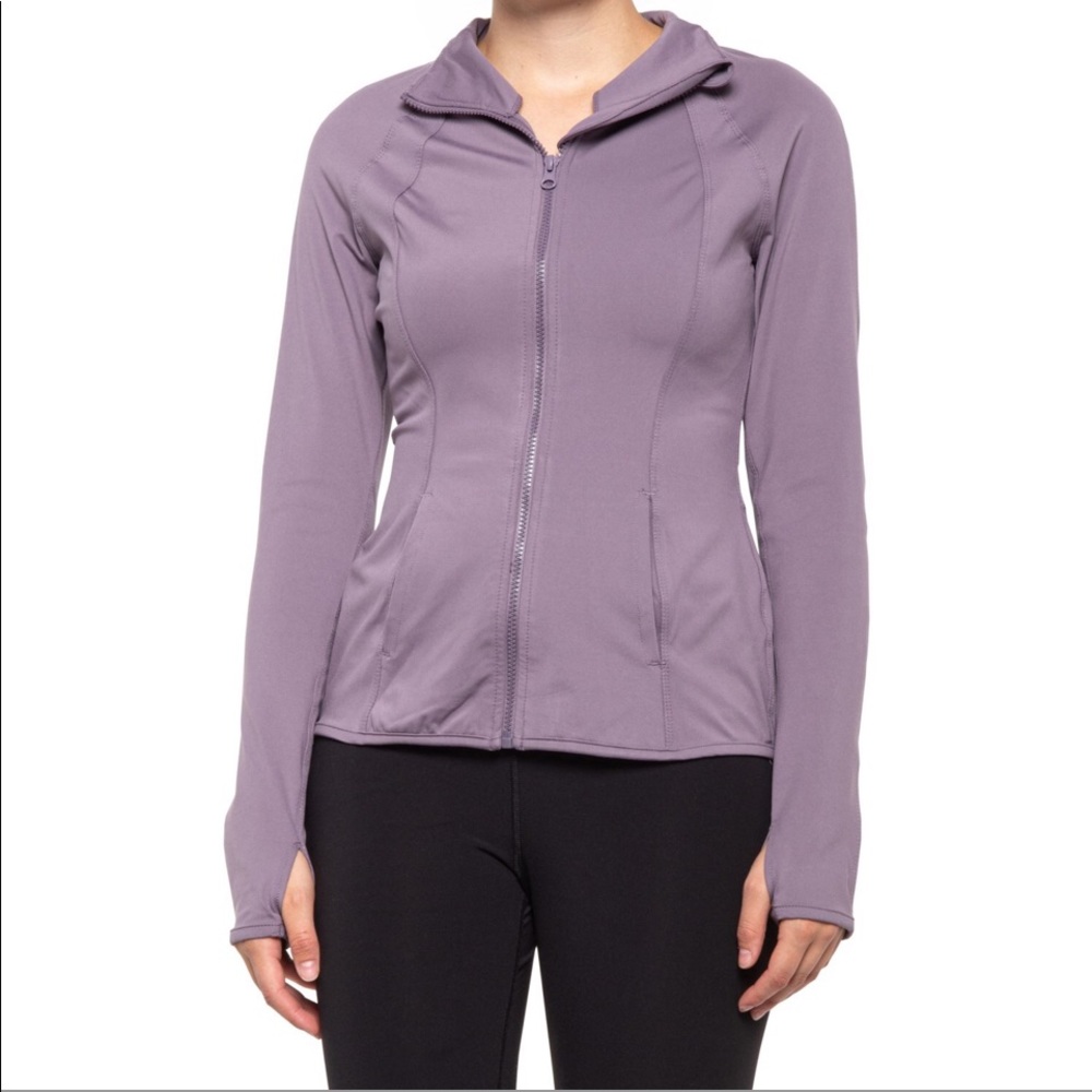 🆕 Yogalicious Yoga Jacket purple large w/ Thumbholes 930